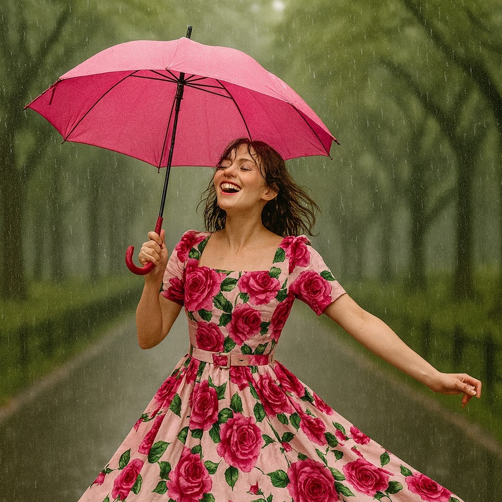 Samantha Sung
Floral Print Knee-Length Dress